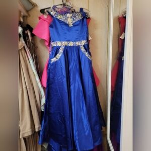 Elegant Blue Little Rosie Pageant Dress